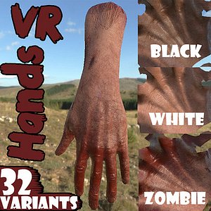 VR Hands 32 Variations Animated PBR Optimized Low