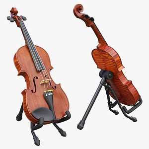 Violin on a modern stand model