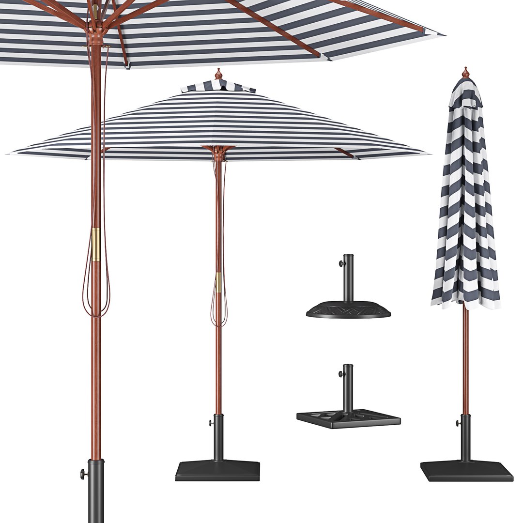 3D model Parasol with Bases 1 - TurboSquid 1724061