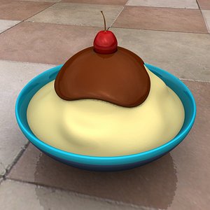 vanilla ice cream 3d model