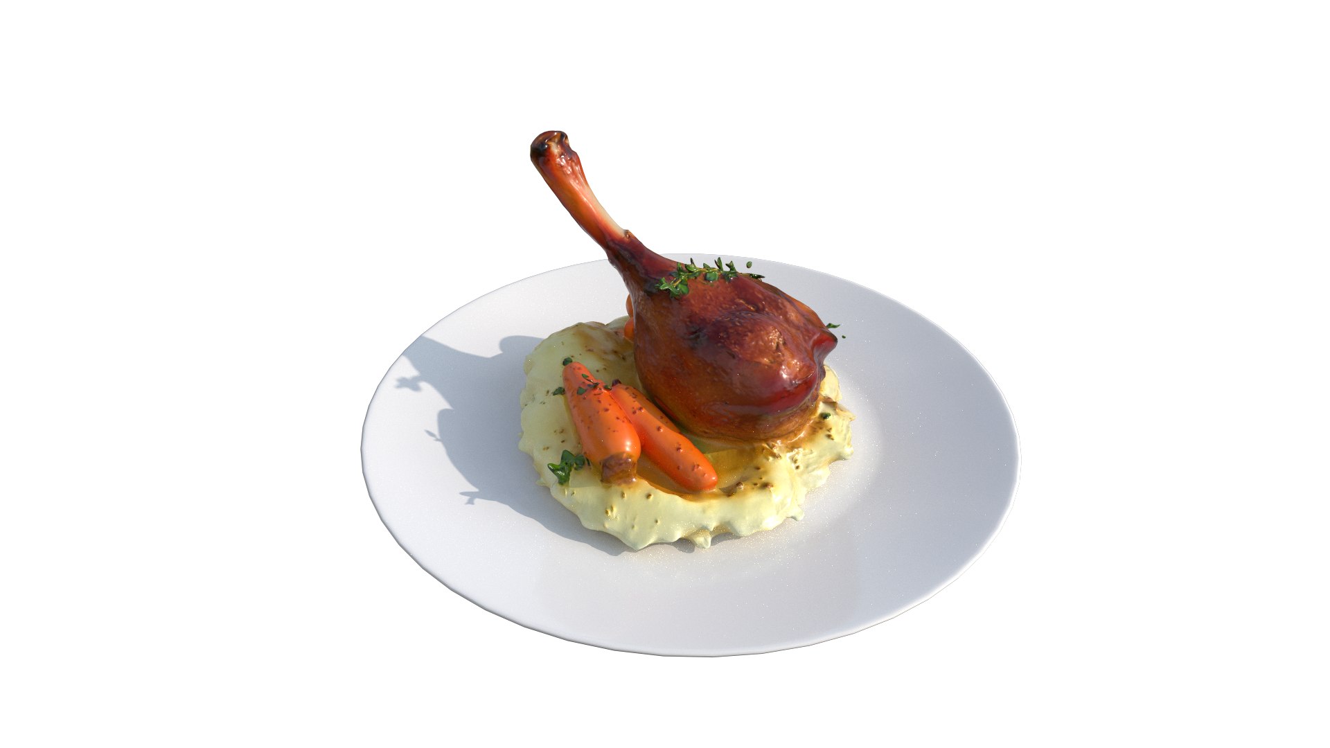 Roasted Duck Leg with Creamy Mashed Potatoes and Carrots 3D https://p.turbosquid.com/ts-thumb/Xk/BQugIt/hX/19204/png/1769020254/1920x1080/fit_q87/87a158e93b32bc415c58a198d51b3e6b7c1a6128/19204.jpg