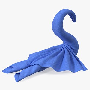 Blue Towel Swan with Spread Wings 3D model