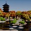 Friedliche 3D-Umgebung des japanischen Tempeldorfs