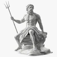Antique Poseidon Marble Statue