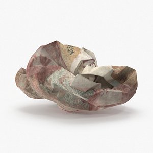 50 Pound Note Crumpled Tight Ball