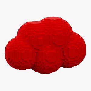 Red Voxel Cloud 3D model