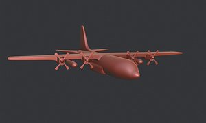 lockheed c-130 hercules military transport 3D model