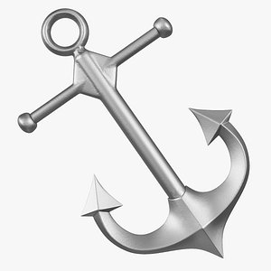 3D model silver anchor