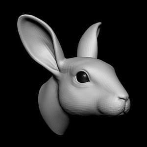 rabbit head base mesh model