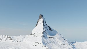 3D Matterhorn single snowy peak with tiling