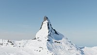 Matterhorn single snowy peak with tiling