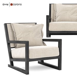 3D model clio maxalto armchair b italia