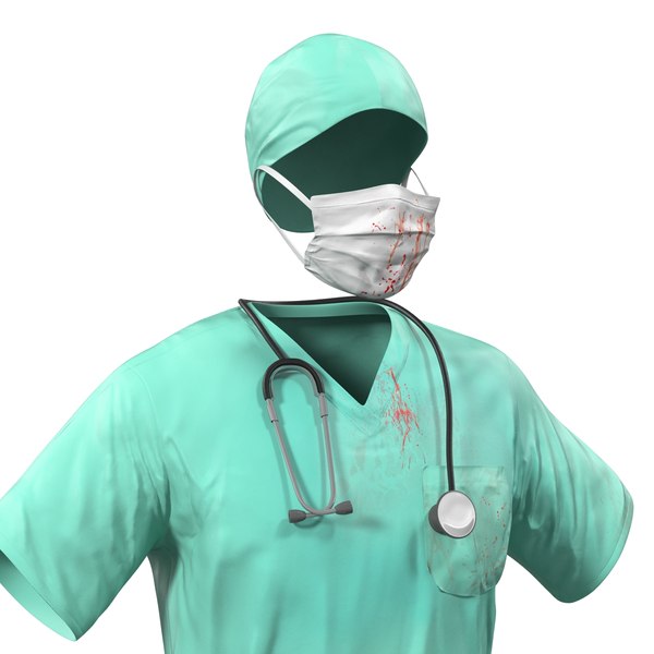 3d surgeon dress 17 blood model