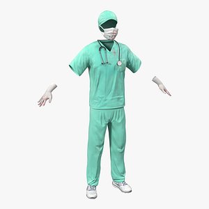 Surgeon Dress 17 with Blood 3D Model
