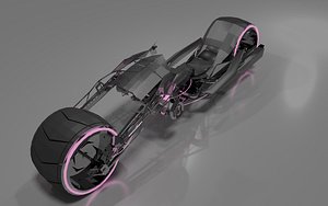 3D futuristic motorcycle concept model