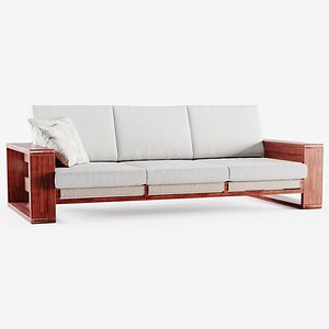 3D model Bellagio Three Seat Sofa with Throw Pillows