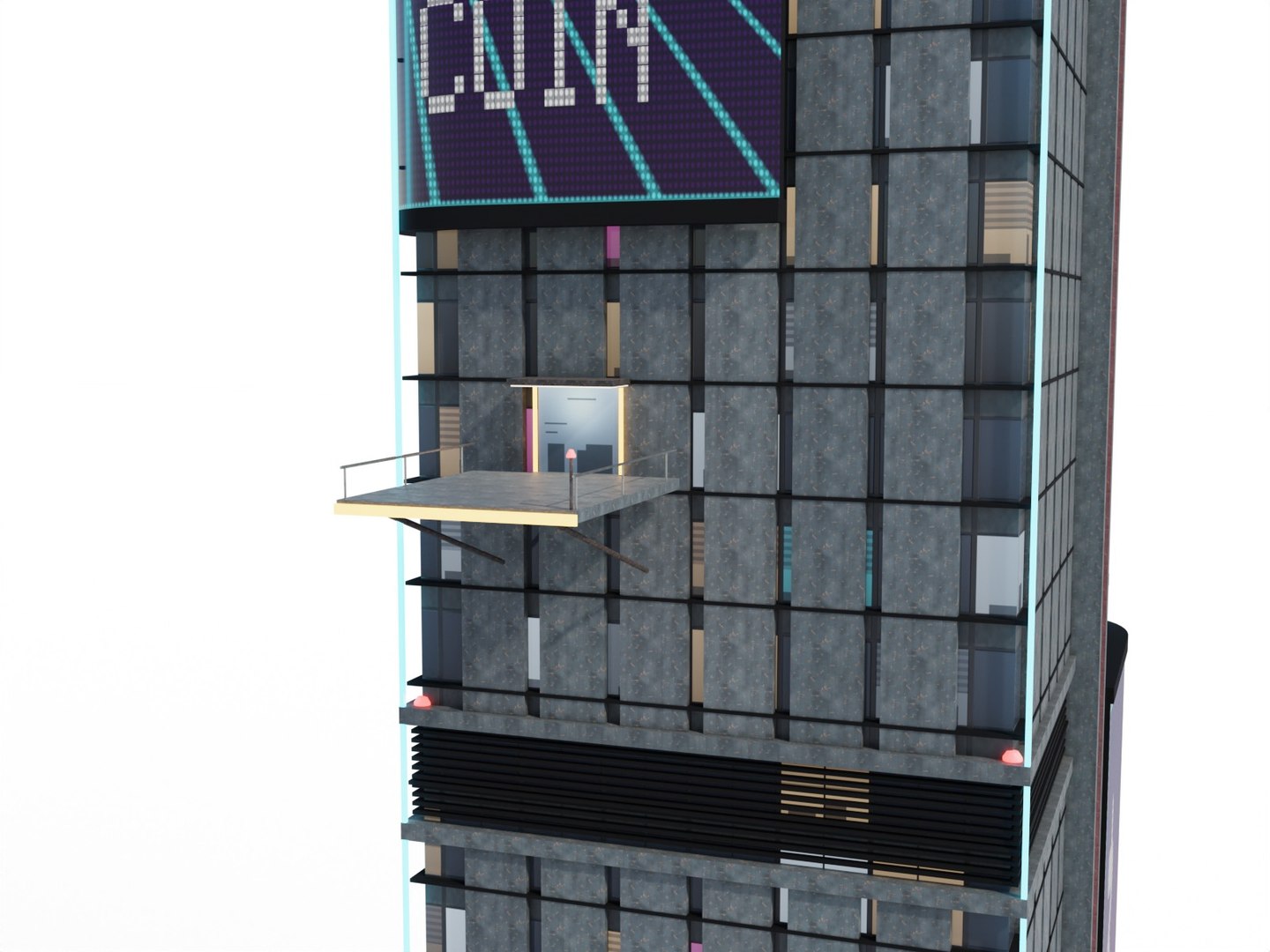 3D Cyberpunk Monolith Skyscraper - Futuristic Black Tower with Curved Screens PBR https://p.turbosquid.com/ts-thumb/Xl/CuDTpB/i5/17_monolith_16_detalle_plataforma/jpg/1792750556/1920x1080/fit_q87/25d7da1d5db1934101886e08032c906433e5e2d7/17_monolith_16_detalle_plataforma.jpg
