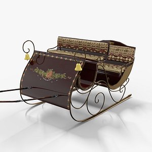 Sleigh For Santa Claus Christmas Low-poly 3D model 3D