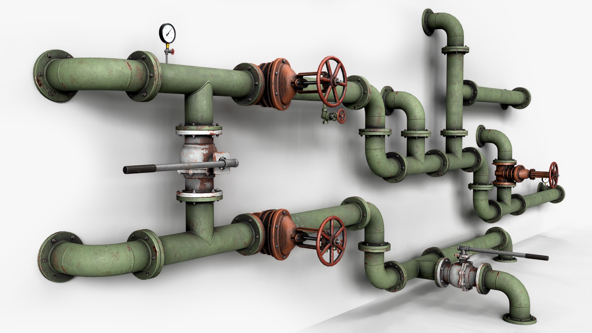 Modular Industrial Pipes And Valves 3D Model - TurboSquid 2070053