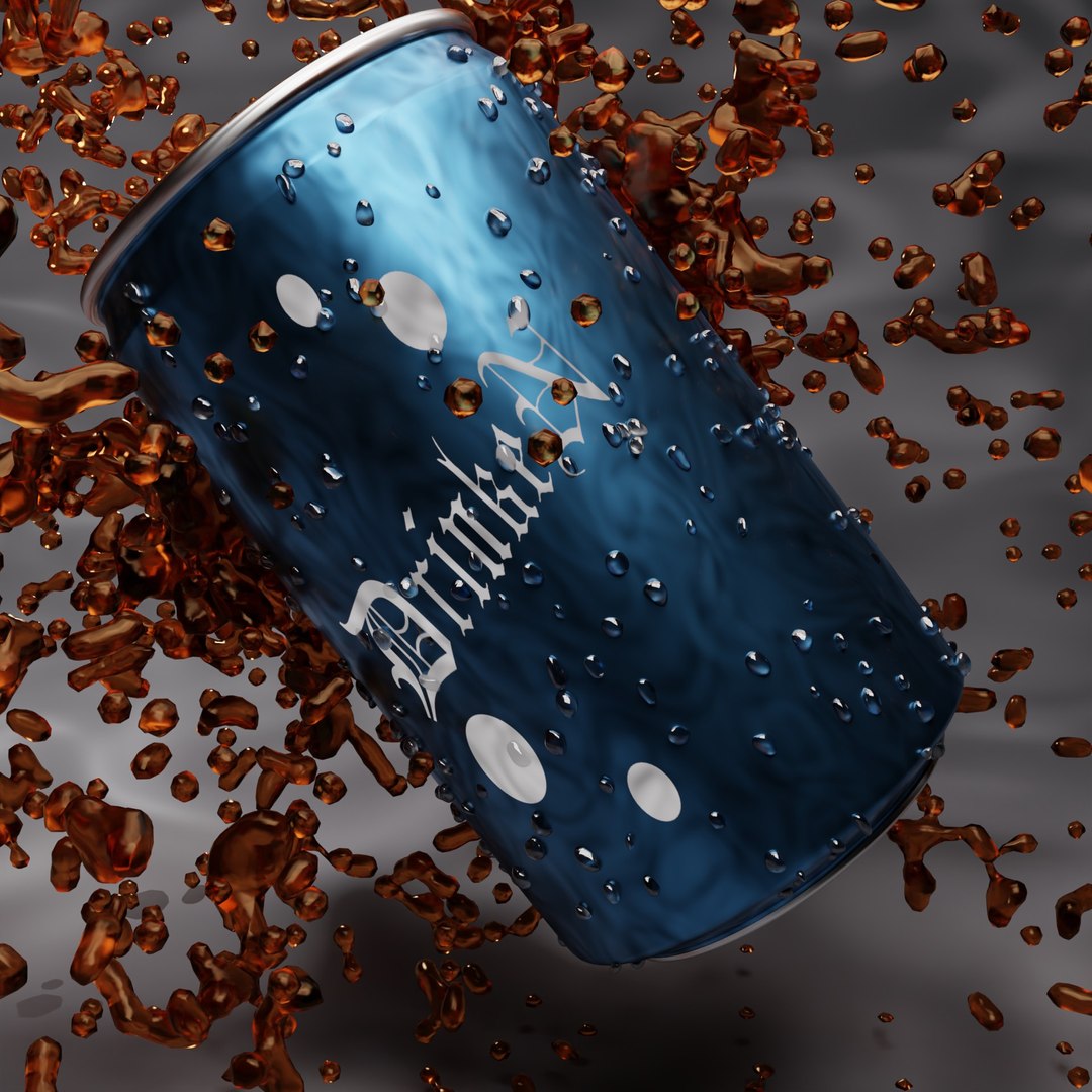 3D Beverage Can With Splash - TurboSquid 2162802