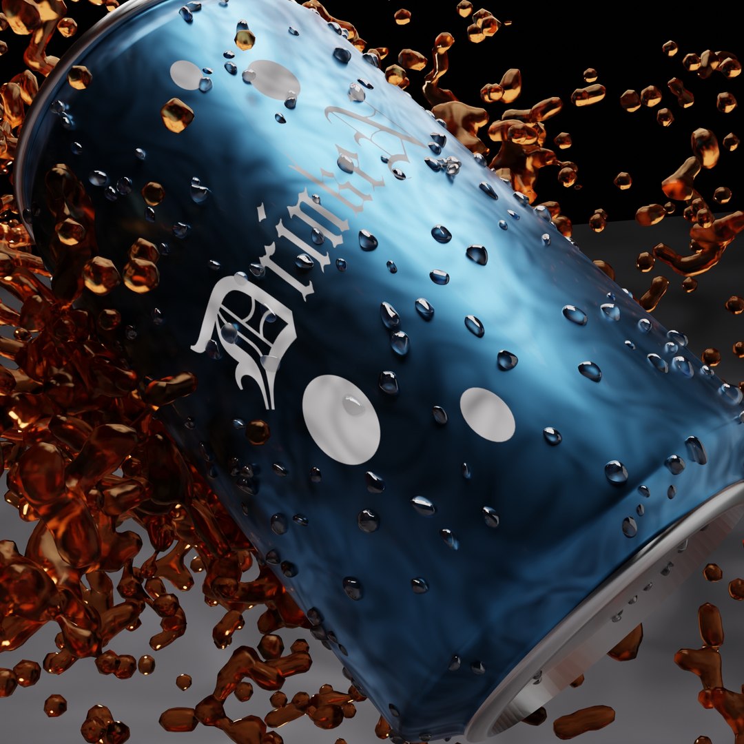 3D Beverage Can With Splash - TurboSquid 2162802