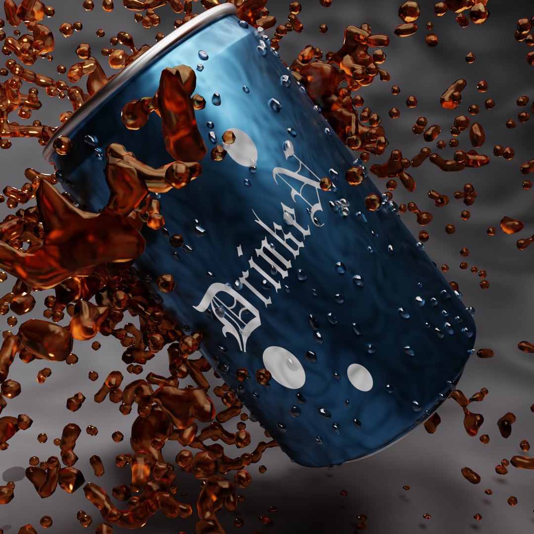 3D Beverage Can With Splash - TurboSquid 2162802