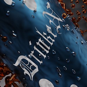 3D beverage can with splash