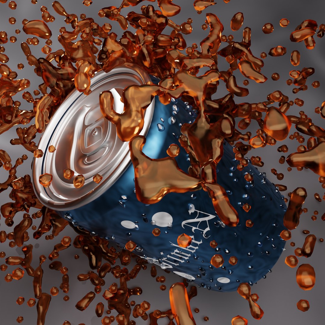 3D Beverage Can With Splash - TurboSquid 2162802