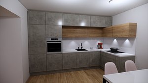 modern kitchen tv set 3D