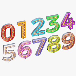 Happy birthday digital neon lamp number model