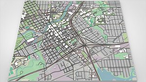 3D Cityscape Flint Michigan USA
