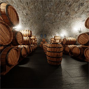 3D Wine Cellar 01 model