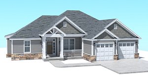 3D Classic American House 017 model