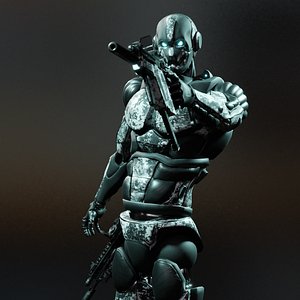 3D Assassin Robot Character Rigged Unreal