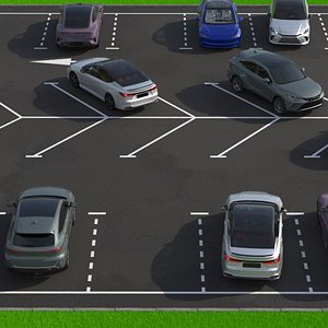 Residential Car Parking Area with Car Fur model