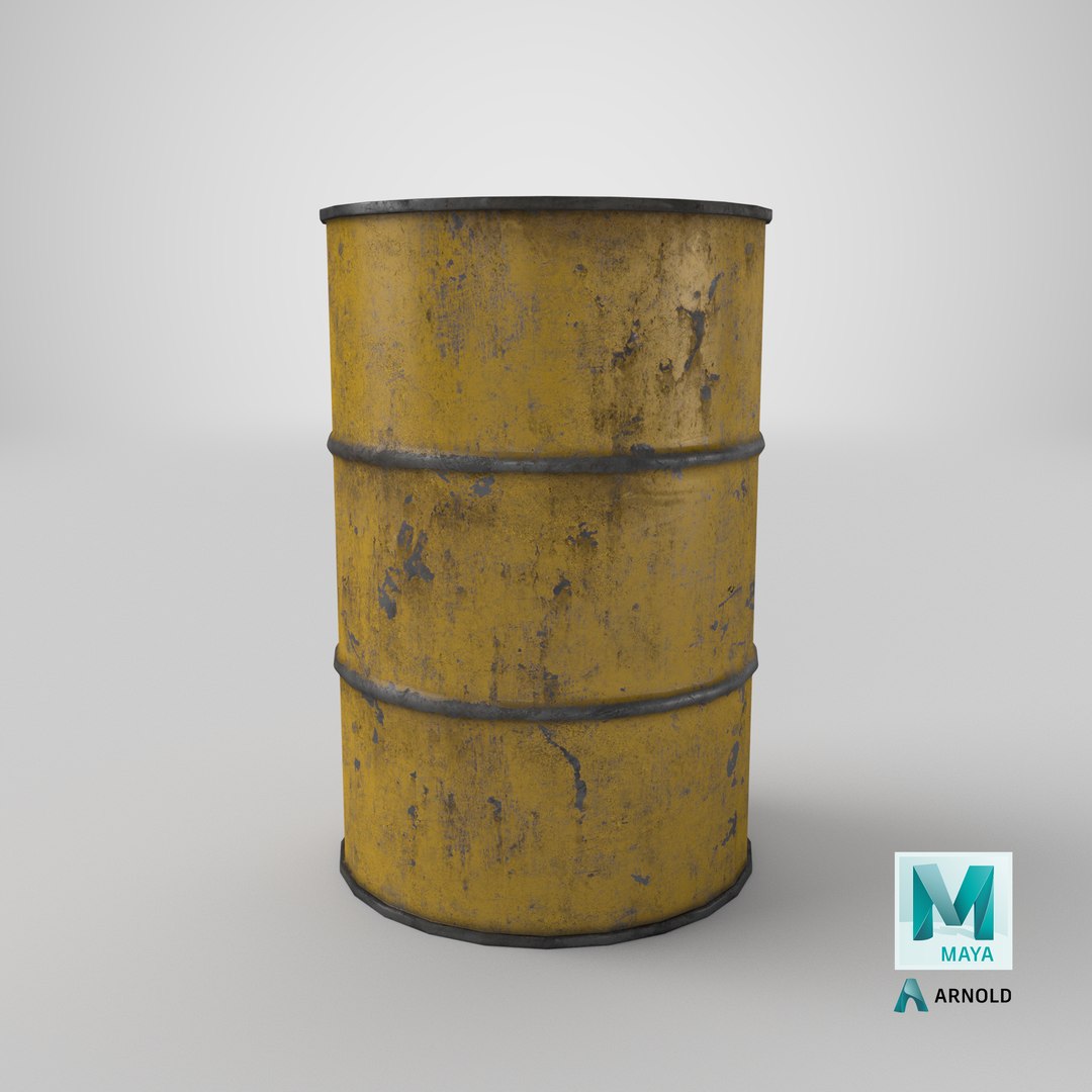 Steel Barrel - Yellow - Dirty 3D model https://p.turbosquid.com/ts-thumb/Xl/h7vuZY/eE/stemcell_maya_arnold_render/png/1702357865/1920x1080/fit_q87/bdc517c681c178f86e6aa5e0df90b4c3211a094e/stemcell_maya_arnold_render.jpg