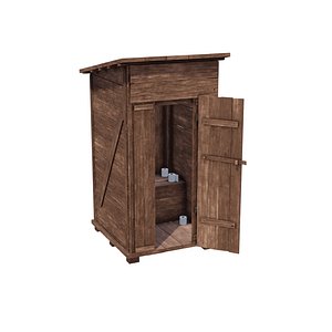 3D Wooden toilet