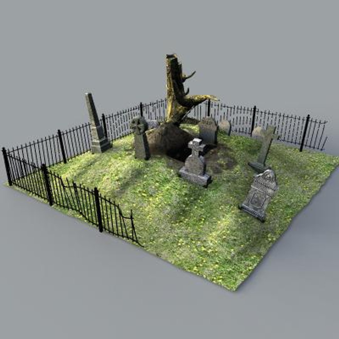 3d Model Of Spooky Old Graveyard Grave