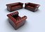 Ensemble de canapé Chesterfield en cuir