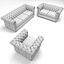 Ensemble de canapé Chesterfield en cuir