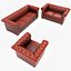 Ensemble de canapé Chesterfield en cuir
