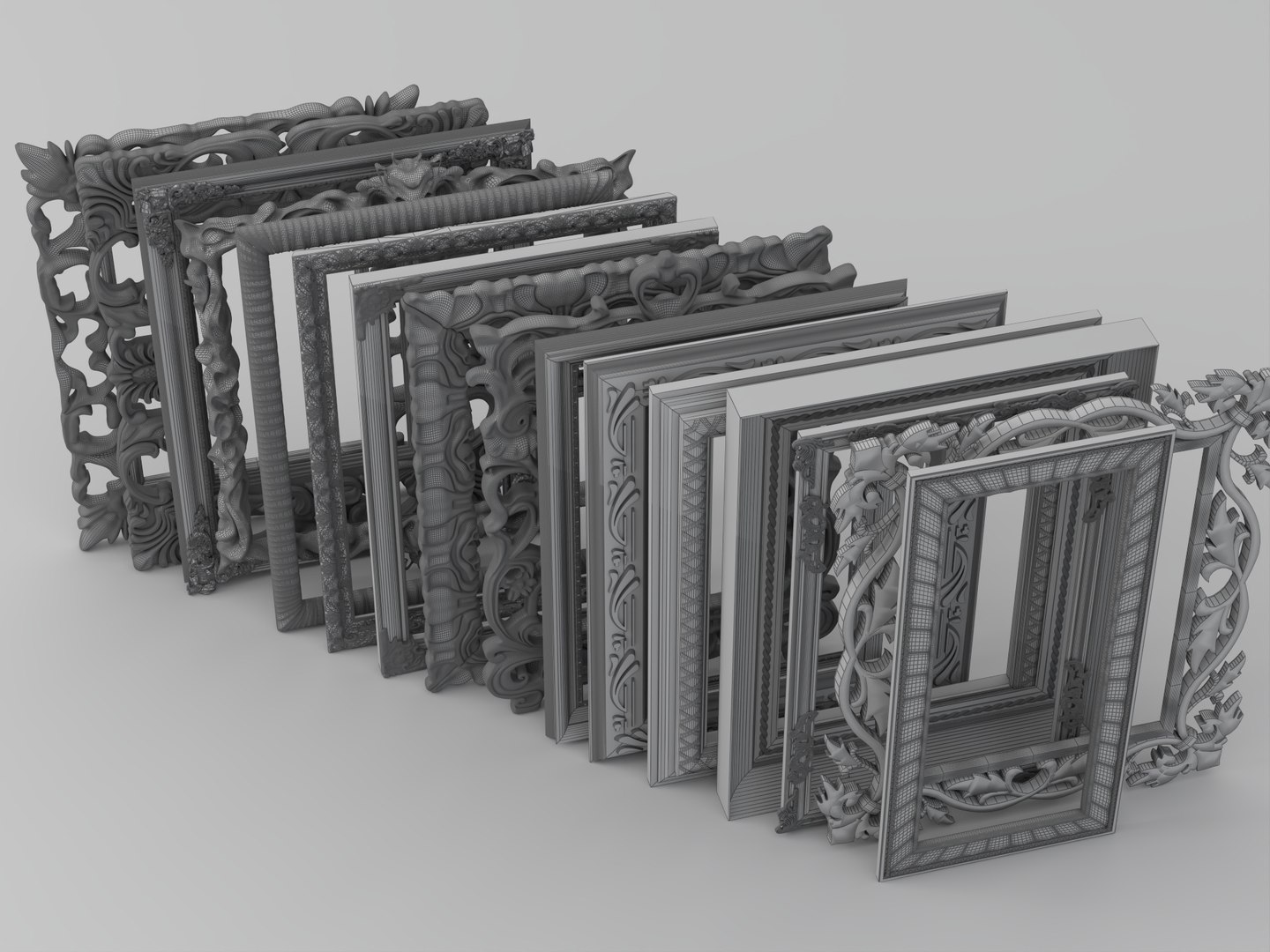 Ornate Gold Picture Frames Collection 3D Model 3D model https://p.turbosquid.com/ts-thumb/Xl/of1CwV/gu/wire_003/jpg/1781147630/1920x1080/fit_q87/18bc5094d5694a58654a7db5f3df126b9a15242f/wire_003.jpg