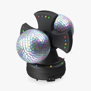 3D Twin Disco Mirror Ball Switched on Rigged for Maya model
