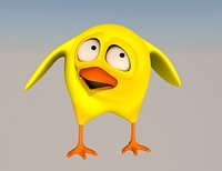 caricatured little bird
