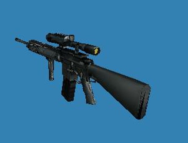 sniper rifle sam-r 3d 3ds