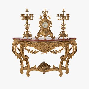 french 19h century console 3d model