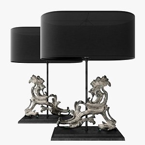 rococo gate lamps artifacts 3d model
