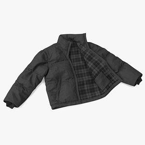 Black Mens Down Jacket Laying