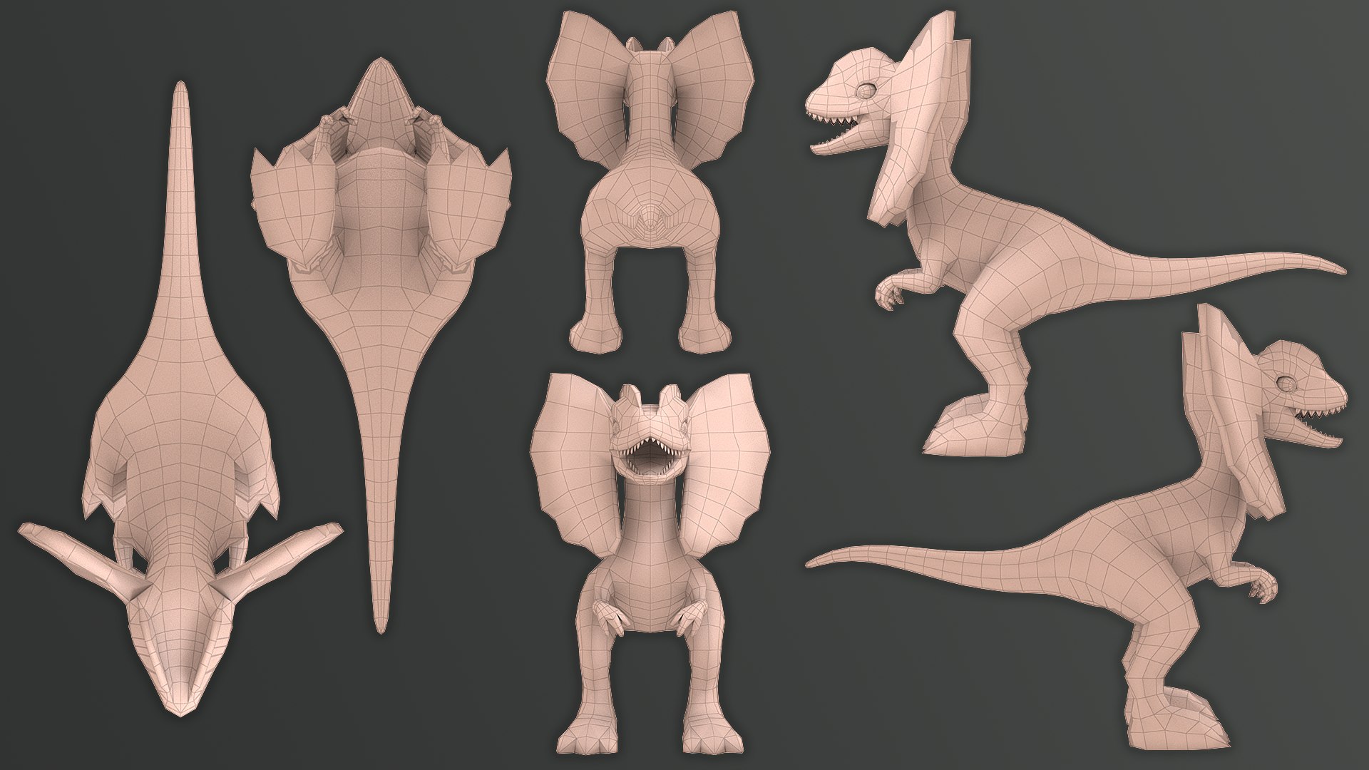 Dilophosaurus Adult - Dinosaur Character 3D - TurboSquid 2195150