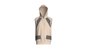 Men Sleeveless Zip-Up Hoodie model